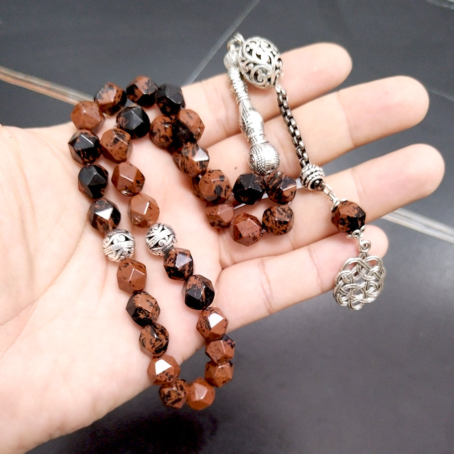 سبحة شكل مميزه حجر سبج احمر طبيعي