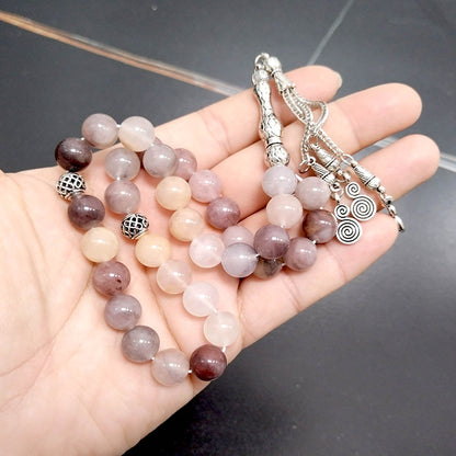 سبحة حجر كوارتز طبيعي