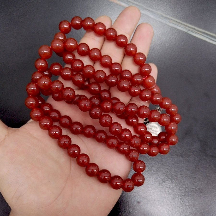 سبحة حجر عقيق احمر 99 خرزات
