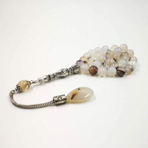 Natural agates stones Tasbih 33 66 99beads Luxurious rosary for men Muslim misbaha Man's prayer beads bracelets stone Tesbih - Bashatasbih