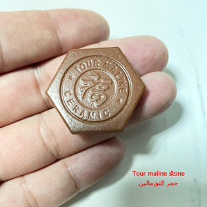 سبحة او قلادة حجر هيماتيت 99 خرز مع حجر التورمالين طبيعي