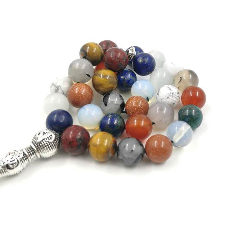 Tasbih From 12 natural gemstones stone beads - Bashatasbih