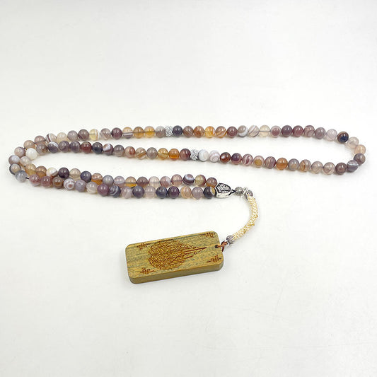 سبحة 99 حبه عقيق بوتسوانا طبيعي