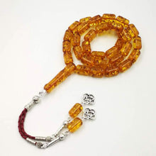 Resin Tasbih 33 45 66 99 Beads Man&#39;s Golden Resin Muslim rosary Red tassel Islam Fashion Gift bracelet Arabic Eid Misbaha - Bashatasbih تحميل الصورة في عارض المعرض
