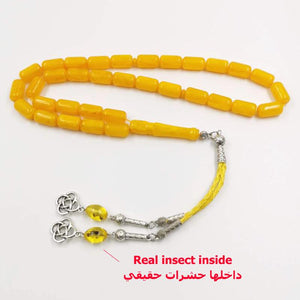 Resin tasbih 33 beads Gift for Eid al-Adha Metal Trabzon and Insect Resin tassel real Animal Ants bracelet Misbaha - Bashatasbih
