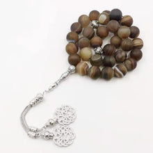 Big Man&#39;s Tasbih Natural Frosted agates 33 Prayer bead misbaha Special Rosary Muslim Accessories jewelry bracelet Masbaha - Bashatasbih تحميل الصورة في عارض المعرض
