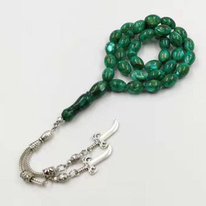 Green seashell Tasbih Natural shell Muslim Man's rosary bracelet 33bead Misbaha accessories Islamic jwelry - Bashatasbih