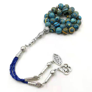 Blue Malachite tasbih 33prayer beads Special Rosary Muslim Accessories Eid Ramafan gfit high quality jewelry bracelet Misbaha - Bashatasbih