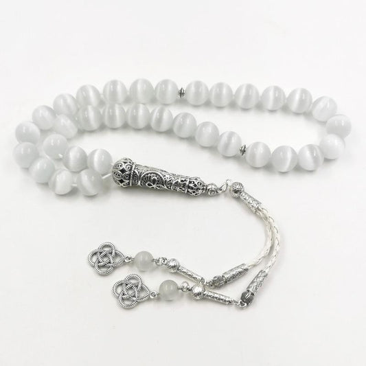 سبحة حجر عين القط حجم كبير 14ملي