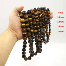 Big Size Natural Tiger eyes Tabish Muslim  misbaha prayer beads 33 66 99beads Arabic fashion Rosary - Bashatasbih تحميل الصورة في عارض المعرض
