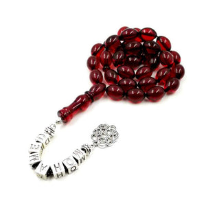 Red Resin tasbih with your Name taseel - Bashatasbih