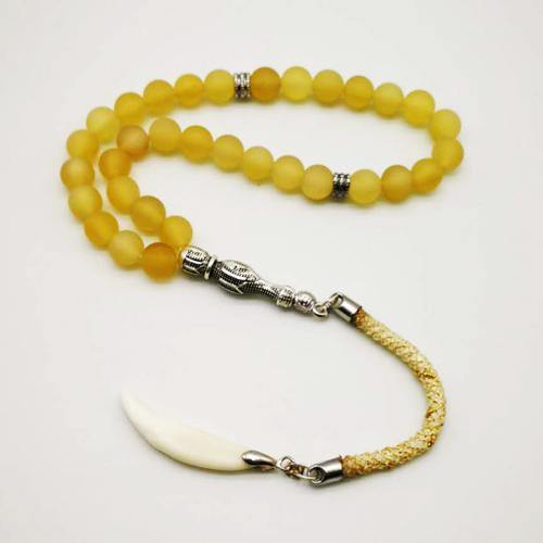 Tasbih Natural horn with wolf teeth - Bashatasbih