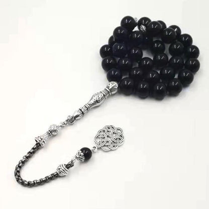 Onxy 33 Tasbih Man's Black agate bracelets Gift Eid misbaha accessories prayer beads 33 66 99beads Jewelry - Bashatasbih