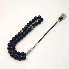 Natural Black Agates rosary Muslim Tasbih gift islam misbaha Man&#39;s Onxy prayer beads 33 66 99beads stone Rosary - Bashatasbih تحميل الصورة في عارض المعرض
