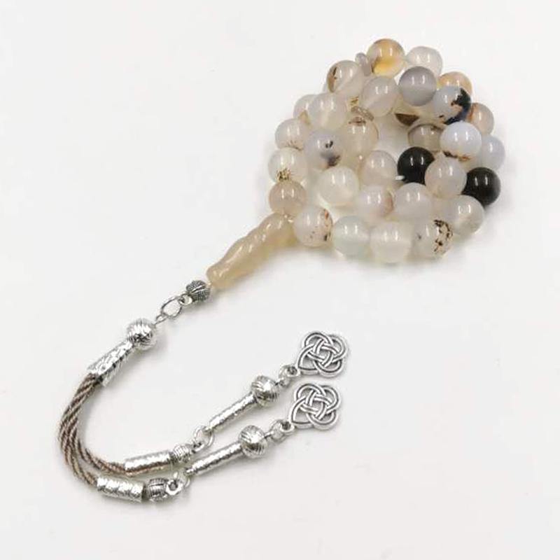 Men Tasbih Natural agate stone 33 66 99beads muslim jewelry rosary Saudi arabia fashion misbaha Man's prayer beads bracelets - Bashatasbih