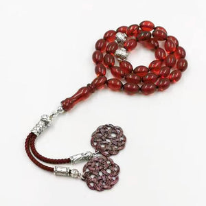 Red Resin Tasbih 33 45 51 66 99beads Man Muslim rosary Turkey style Bracelets New Fashion Islamic Misbaha Saudi arabia Eid gift - Bashatasbih