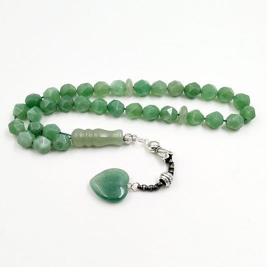 سبحة فخمة جاد حجر كريم طبيعي