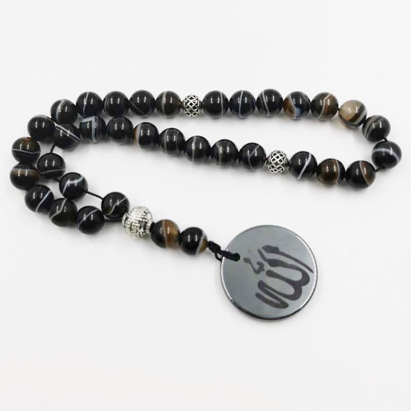 Tasbih Natural agate with hematite stone - Bashatasbih