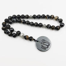 Tasbih Natural agate with hematite stone - Bashatasbih تحميل الصورة في عارض المعرض

