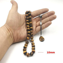 Tasbih 2019 style Tiger eyes natural stone rosary islam New style prayer beads 33 66 99 beads tasbih prayer - Bashatasbih تحميل الصورة في عارض المعرض
