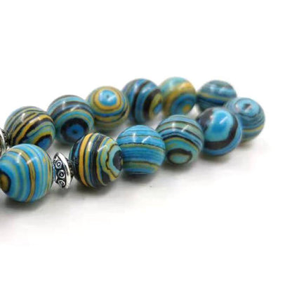 Blue Malachite tasbih 33prayer beads Special Rosary Muslim Accessories Eid Ramafan gfit high quality jewelry bracelet Misbaha - Bashatasbih