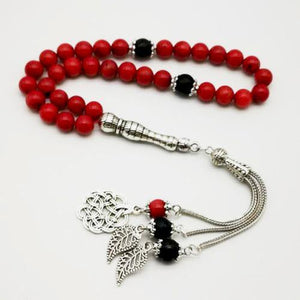 Tasbih Natural Red Coral  Women's misbaha Muslim Rosary New Design - Bashatasbih