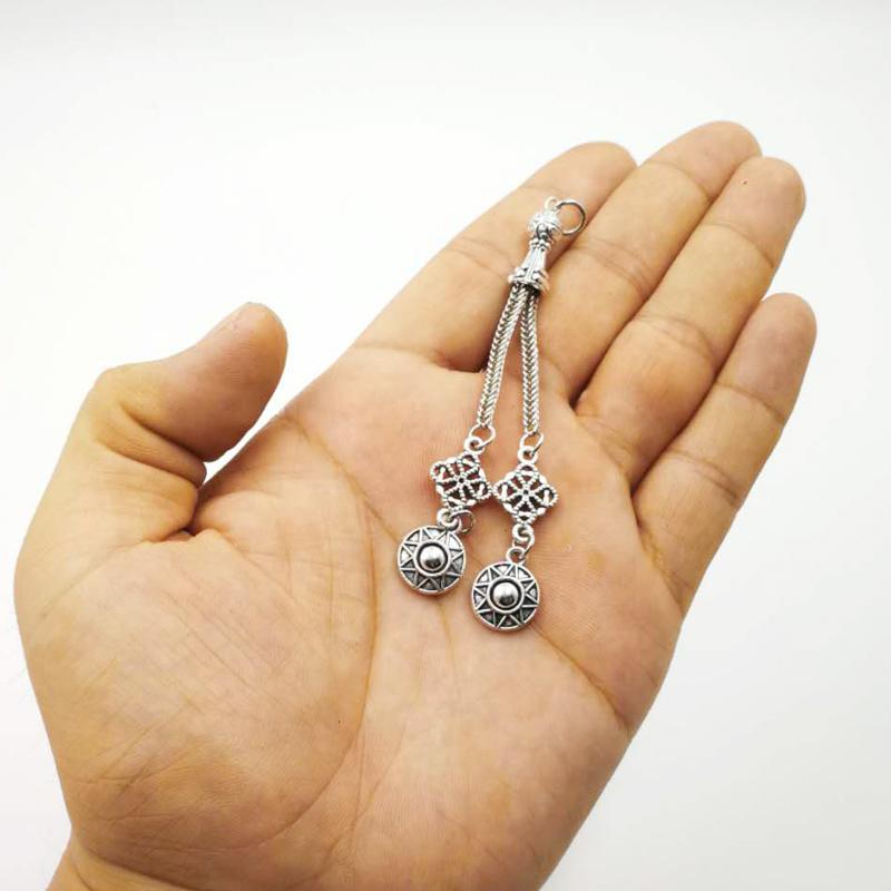 Metal Tasbih accessories tassels two chains 2019 style popular rosary tassel metal Misbaha Pendant - Bashatasbih