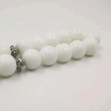 white ceramics tasbih Muslim Rosary prayer beads 33 66 99 beads white stone Misbaha - Bashatasbih تحميل الصورة في عارض المعرض
