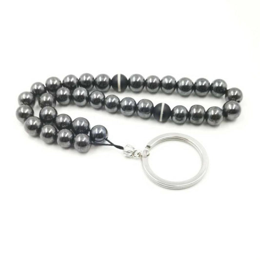 سبحة / ميدالية هيماتيت مع حجر عقيق طبيعي