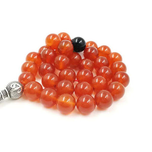 Natural Red Agates with Onyx 33 Tasbih Islam misbaha Muslim Everything is new bracelet prayer beads 33 66 99beads stone Rosary - Bashatasbih