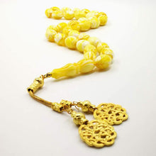 turkish design ambers Big Tasbih 33 Resin Beads yellow color tesbih Metal tassels of high quality Islam bracelets Muslim rosary - Bashatasbih تحميل الصورة في عارض المعرض
