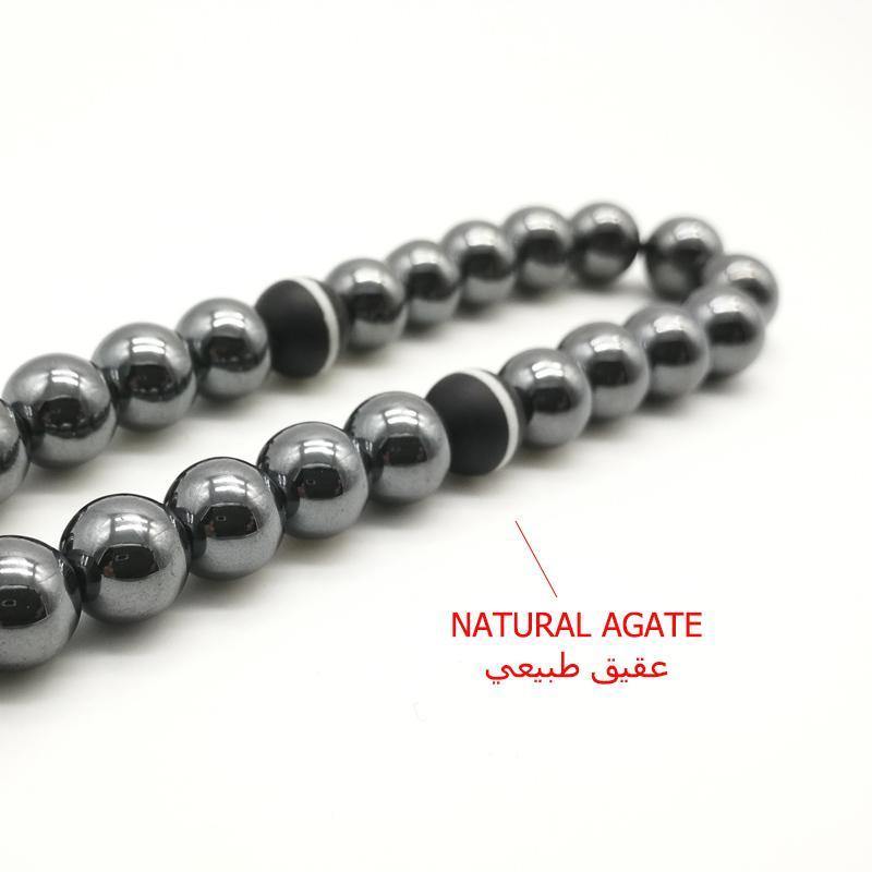 Natural stone Hematite Tasbih tassel agatee and Hematite prayer beads 33 66 99beads stone Rosary - Bashatasbih