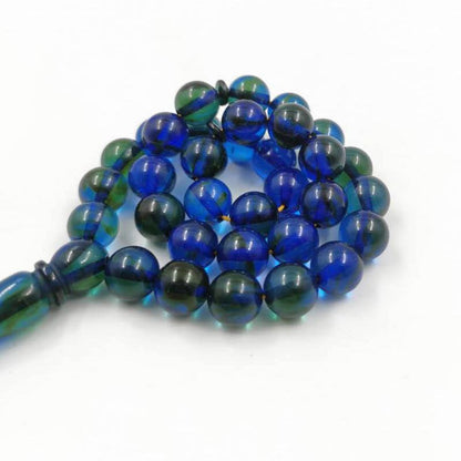 Green with Blue Resin Tasbih Muslim 33 45 66 99 prayer beads Islamic Man's Green Accessories jewelry Misbaha Arab Bracelets - Bashatasbih