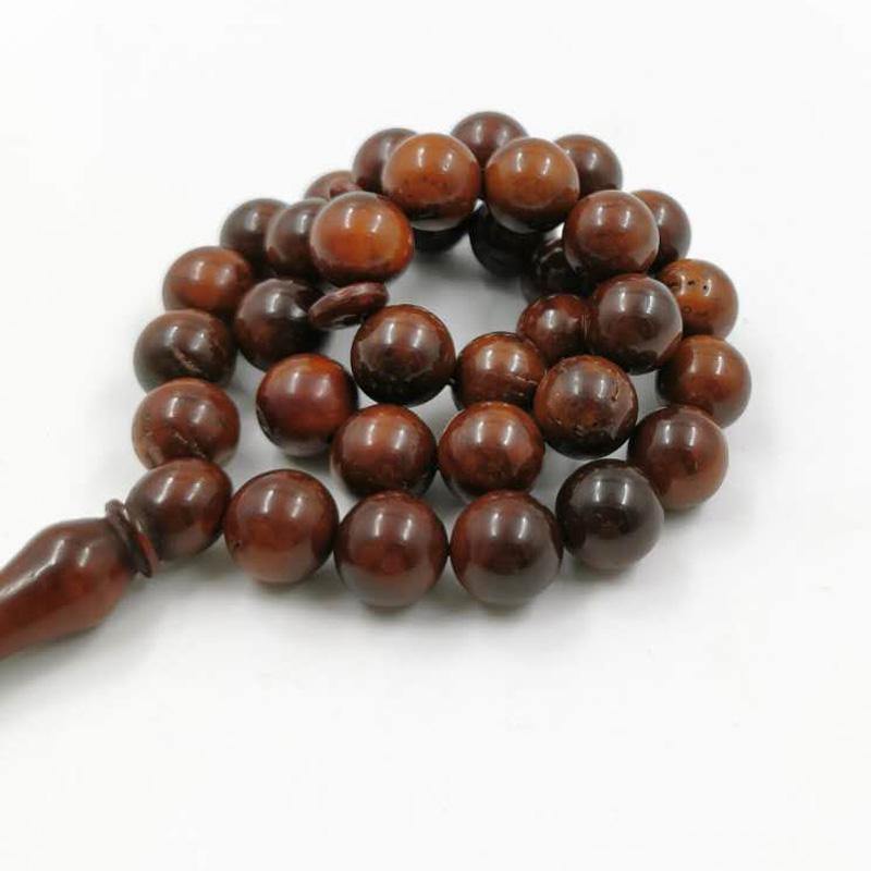 Natural Wood Cook Tasbih Man's Misbaha prayer beads 33 beads 2 SIZE Rosary - Bashatasbih