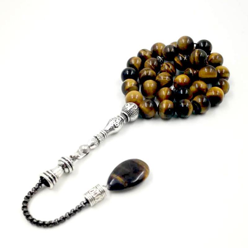 Tasbih 2019 style Tiger eyes natural stone rosary islam New style prayer beads 33 66 99 beads tasbih prayer - Bashatasbih