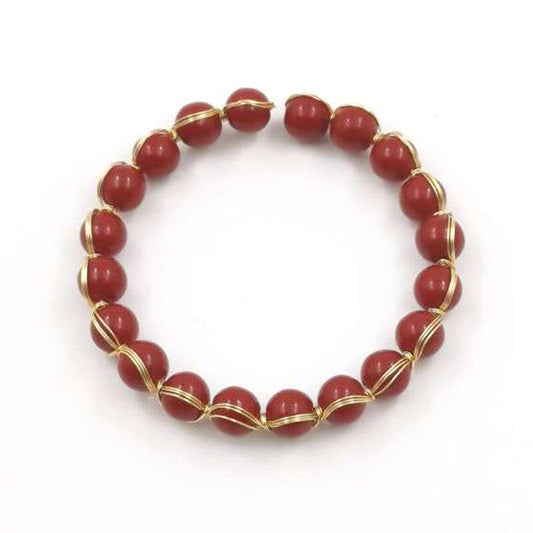 سوار يدويه بالخرز المستكة الاحمر - Albashan