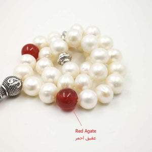 Natural Pearl Tasbih 33 66 99Muslim Freshwater pearl Tasbih gift pearl bracelet Women Misbaha love gift Islamic jwelry for women - Bashatasbih