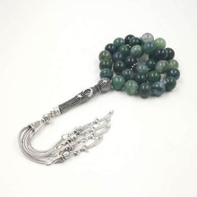 Natural Aquatic Agates Rosary stone Tasbih islam 33 66 99 beads New style Green Man&#39;s prayer beads - Bashatasbih تحميل الصورة في عارض المعرض
