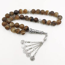 Big Tasbih Natural agates stone 33 Prayer bead misbaha Special Rosary Muslim Accessories jewelry bracelet islamic gifts - Bashatasbih تحميل الصورة في عارض المعرض
