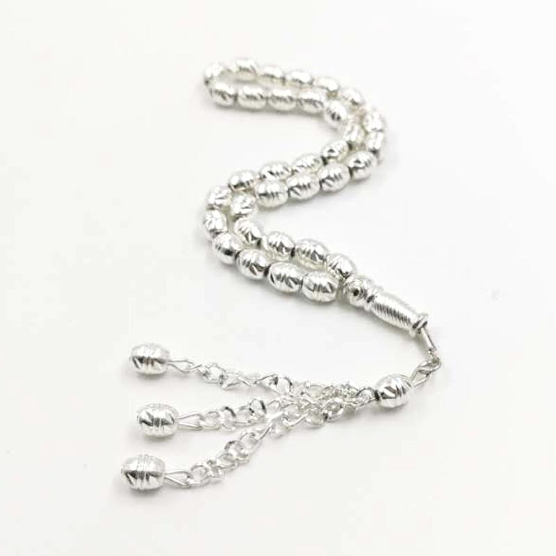 Tasbih Metal alloy silver-plated muslim bracelet turky jewelry 33 beads islamic gift - Bashatasbih