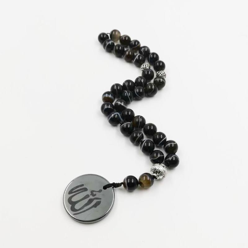 Tasbih Natural agate with hematite stone - Bashatasbih