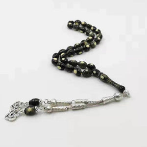 Black Resin Tasbih man's bracelet 33 prayerbeads islamic gift for man fashion rosary Kuwait masbaha New design Misbaha Rosary - Bashatasbih