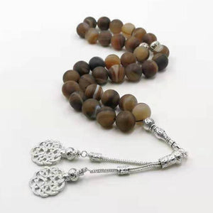 Big Man's Tasbih Natural Frosted agates 33 Prayer bead misbaha Special Rosary Muslim Accessories jewelry bracelet Masbaha - Bashatasbih