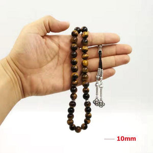 Natural Tiger eyes tasbih Muslim man misbaha prayer beads 33 66 99beads Arabic fashion Rosary - Bashatasbih