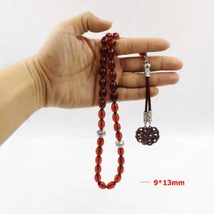 Red Resin Tasbih 33 45 51 66 99beads Man Muslim rosary Turkey style Bracelets New Fashion Islamic Misbaha Saudi arabia Eid gift - Bashatasbih