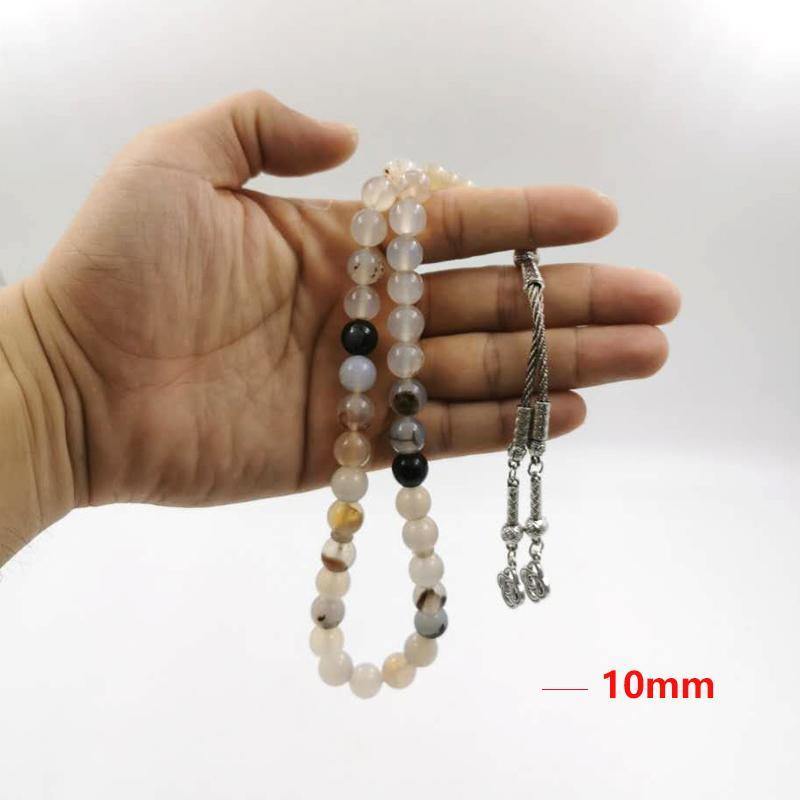 Men Tasbih Natural agate stone 33 66 99beads muslim jewelry rosary Saudi arabia fashion misbaha Man's prayer beads bracelets - Bashatasbih
