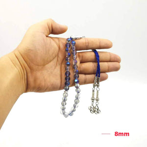 Blue tasbih Austria frosted crystal 33 45 66 99 beads gift for Eid rosary Muslim Bracelets islam prayer beads - Bashatasbih