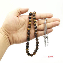 Man&#39;s Tasbih 2019 style Natural Tiger eyes With Special metal tassels rosary islam prayer beads 33 66 99 beads latest style - Bashatasbih تحميل الصورة في عارض المعرض
