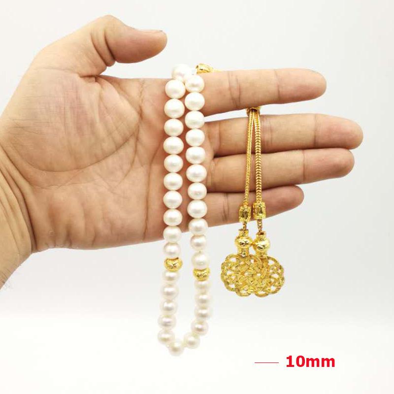 Women‘s Natural Freshwater pearl Tasbih 33 66 99Muslim prayer beads gift bracelet Misbaha Turkish Kazaz fashion Islamic jewelry - Bashatasbih