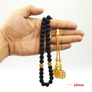 Men's Tasbih Frosted agate with zircon stone beads - Bashatasbih